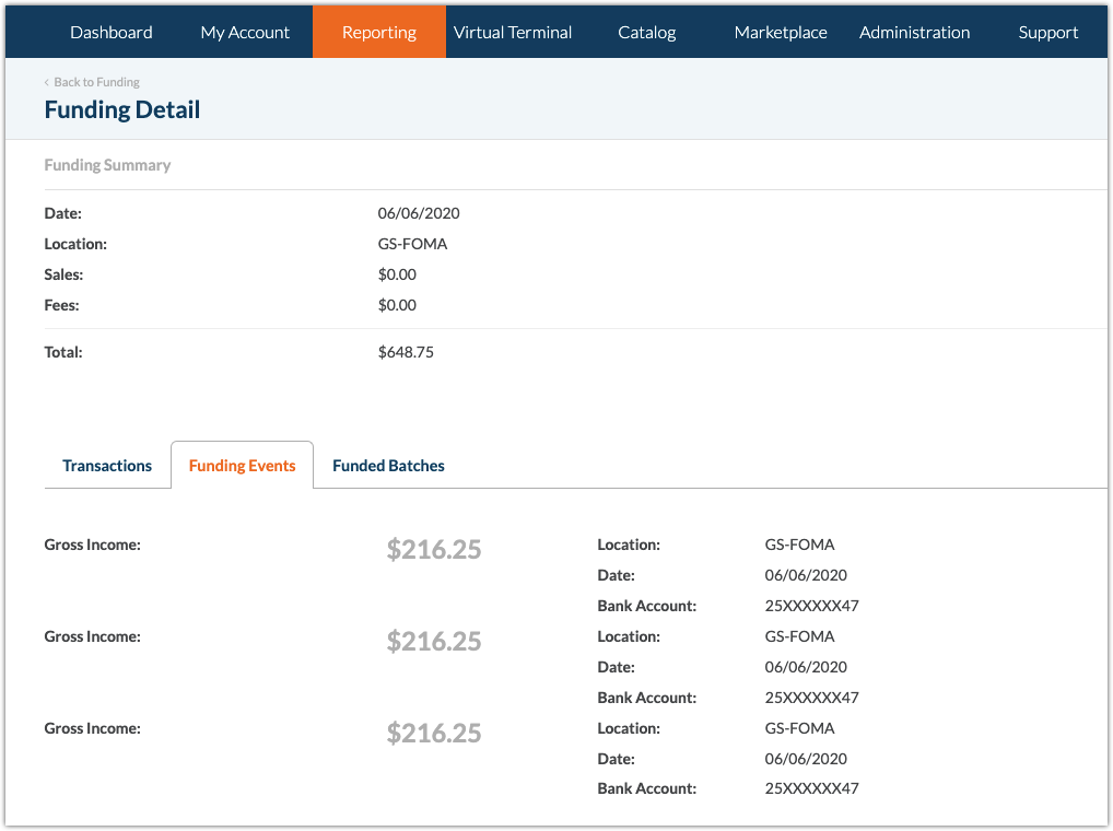 Funding Detail Events